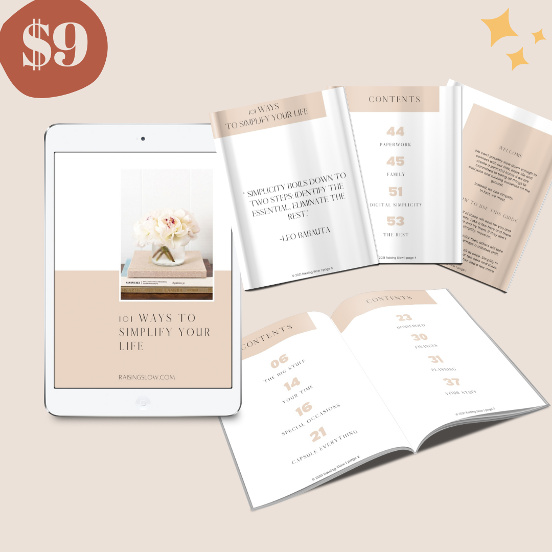 Mockup of 101+ Ways to Simplify Your Life ebook with the price: $9