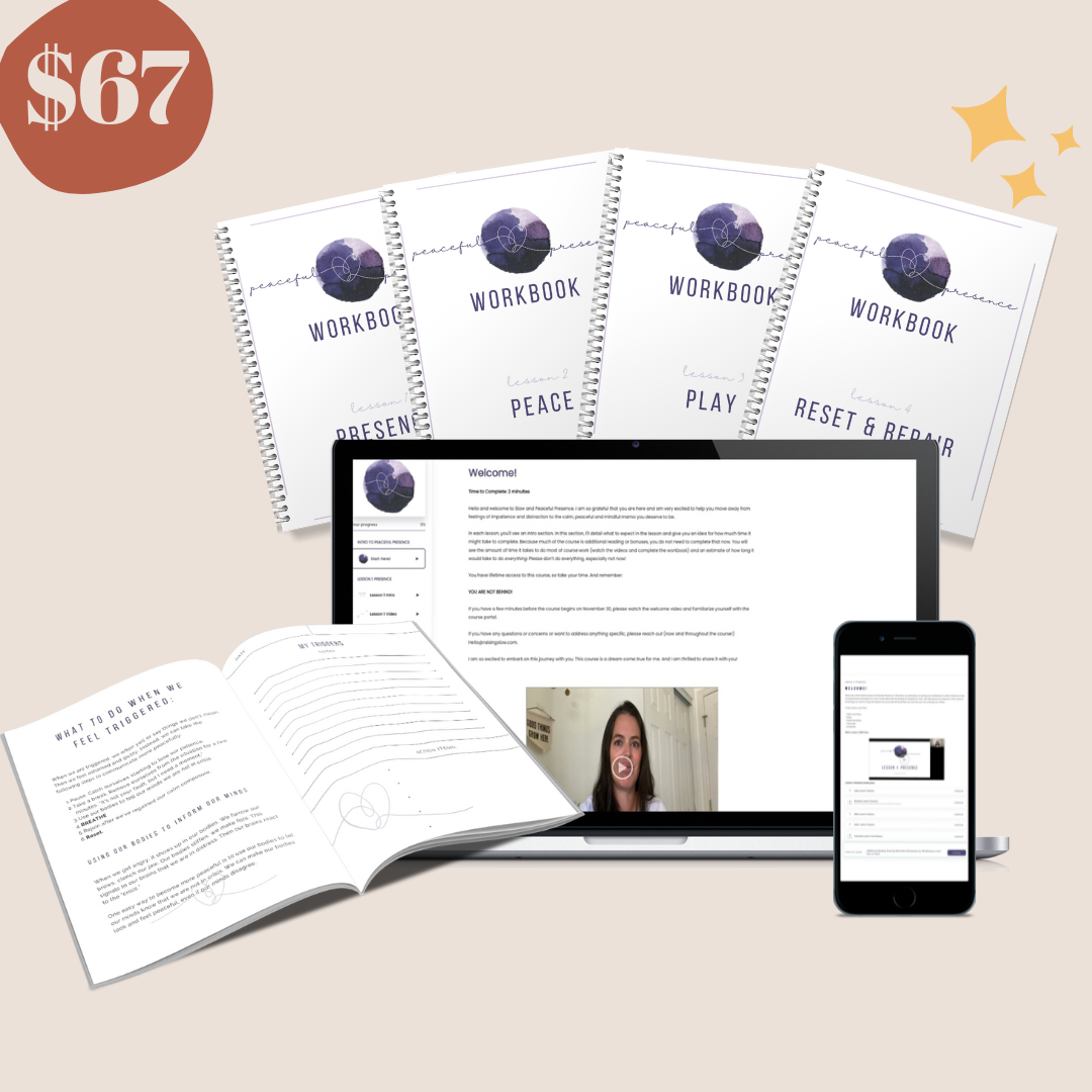 Mockup of Peaceful Presence course with the price: $67.