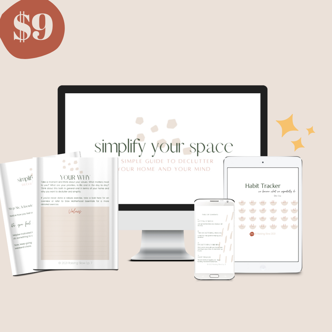 Mockup of Simplify Your Space e-book with the price: $9.